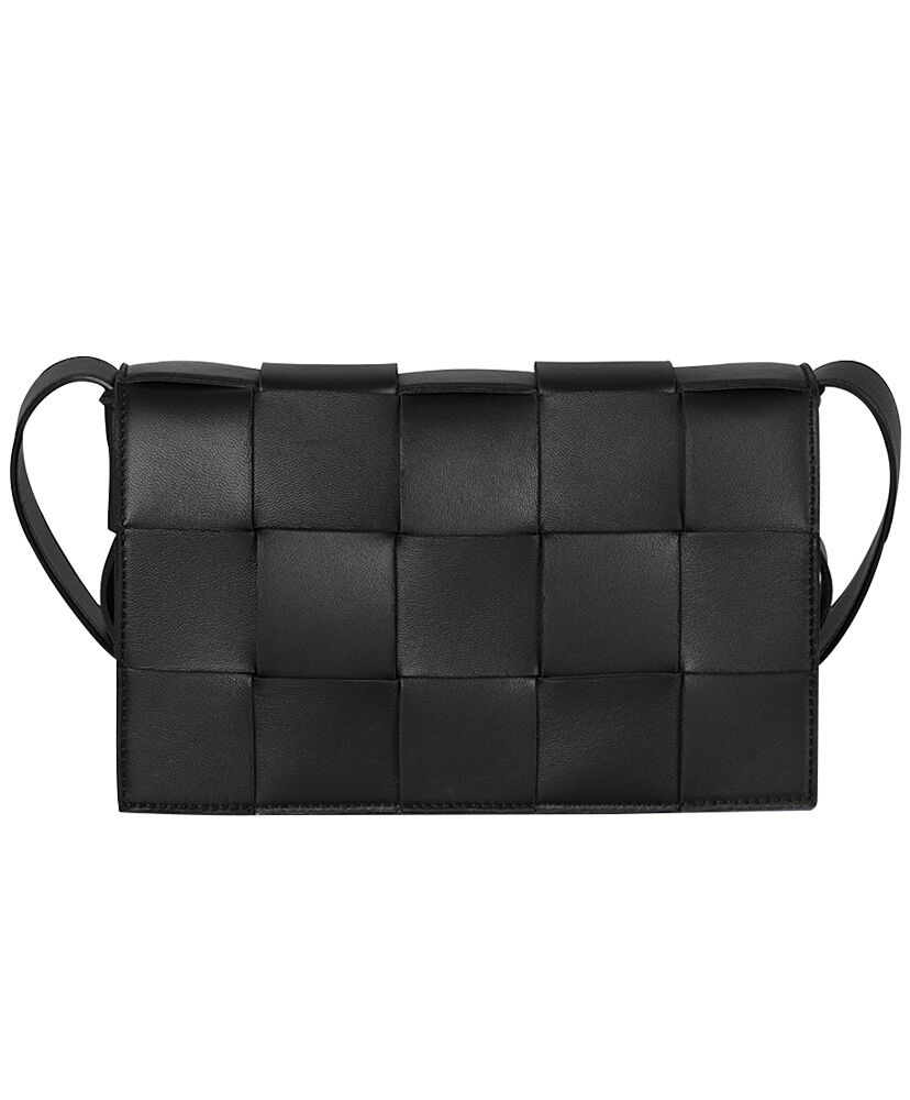 Bottega Veneta Cassette Crossbody Bag Lambskin Black